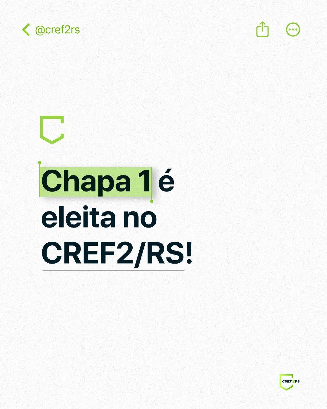 Chapa 1 é eleita no CREF2/RS