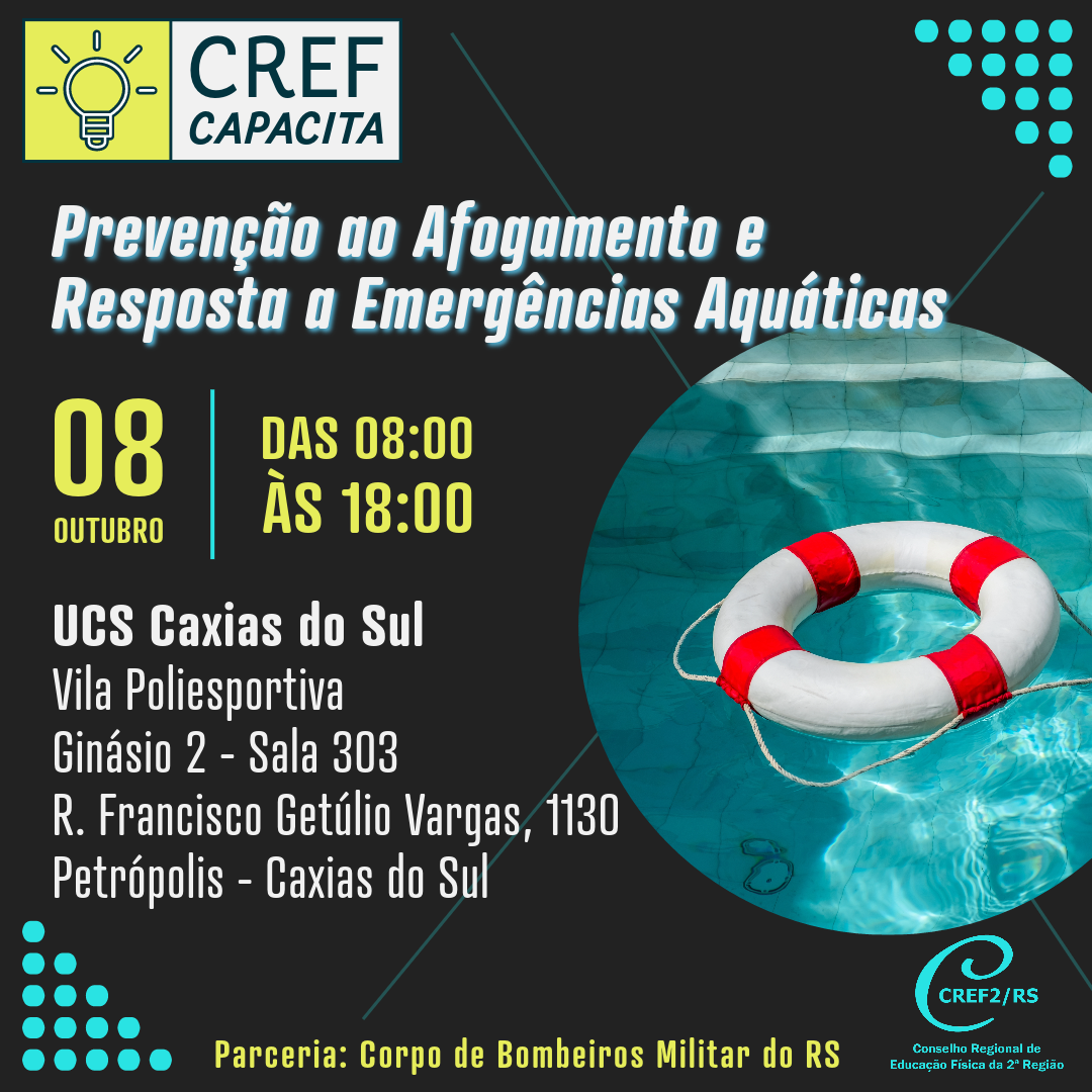 CREF Capacita tem curso sobre emergências aquáticas em Caxias do Sul