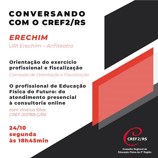 Conversando com o CREF2/RS ocorre em Erechim no dia 24 de outubro