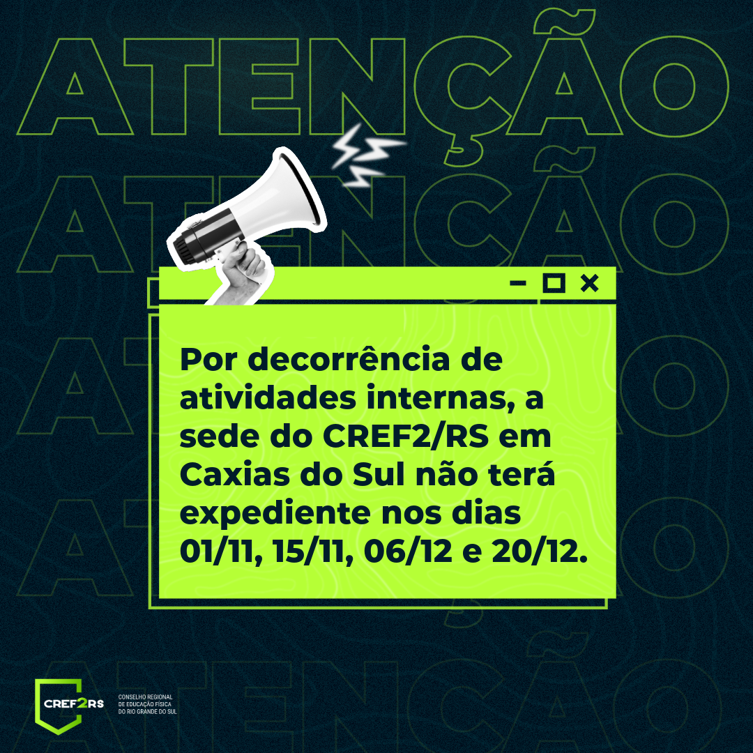 CREF Serra não tem atendimento em quatro datas de novembro e dezembro