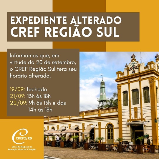 CREF Região Sul tem datas de atendimento alteradas na Semana Farroupilha