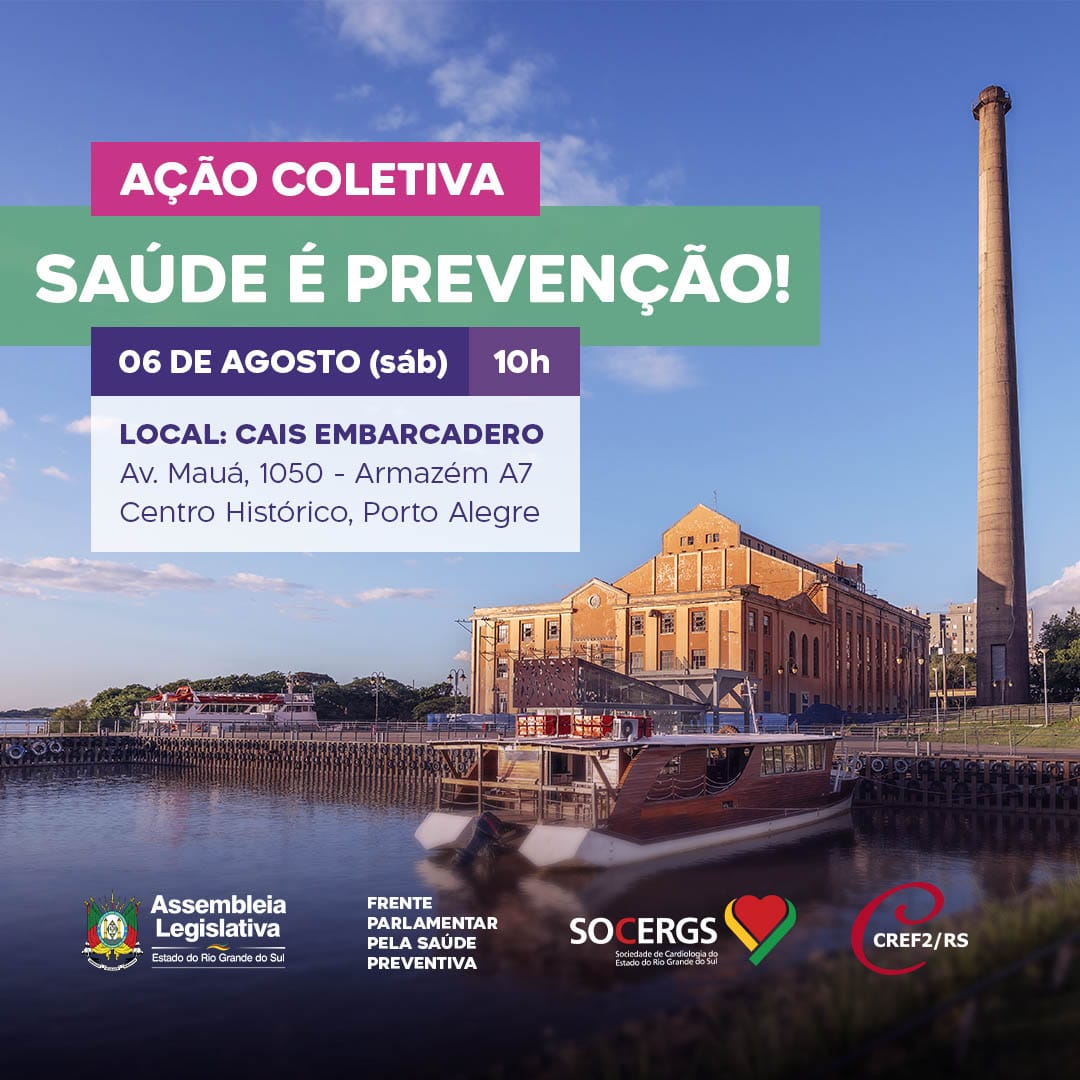 CREF2/RS participa da ação Saúde é Prevenção! neste sábado no Cais Embarcadero