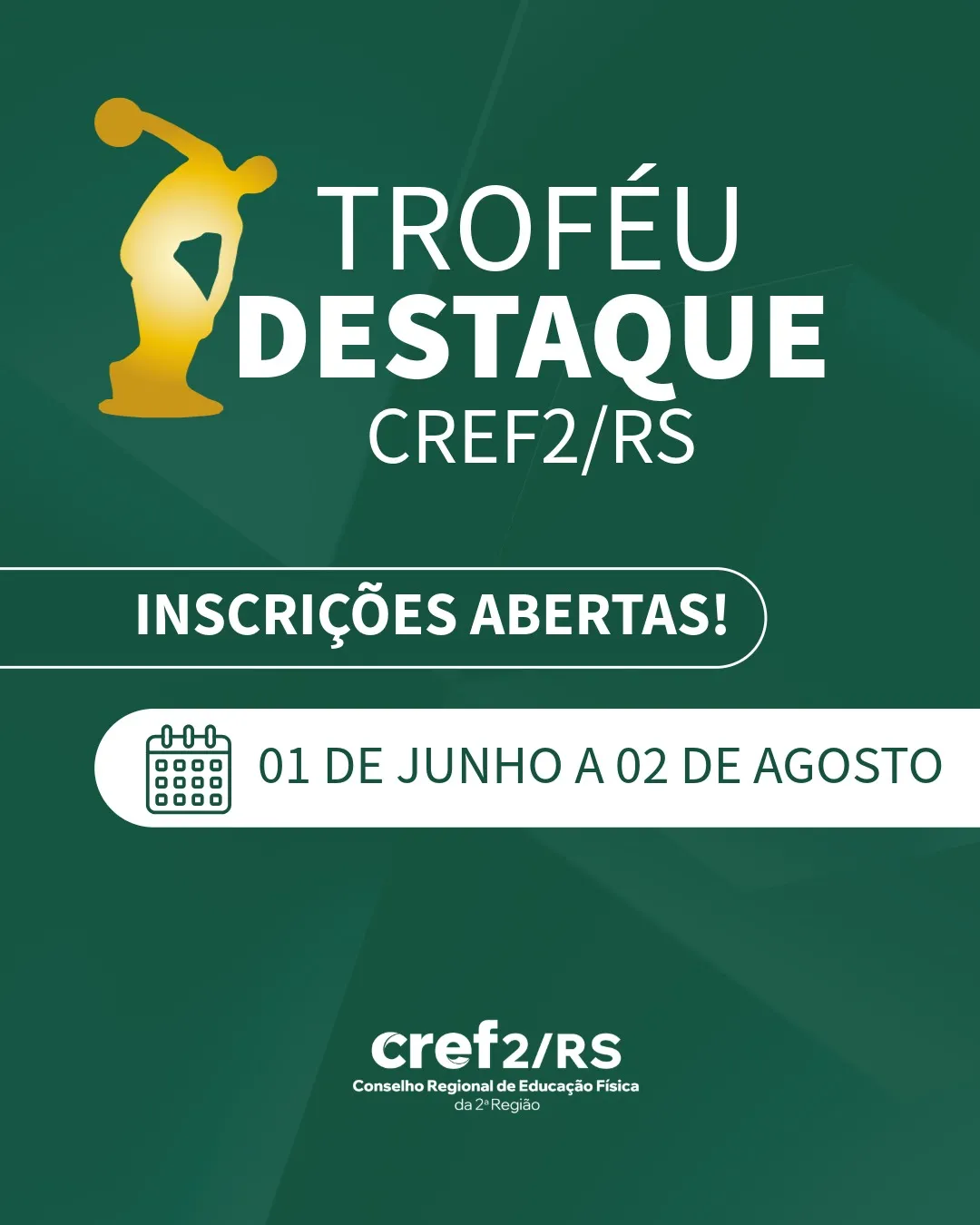 Troféu Destaque 2026 tem inscrições abertas até 2 de agosto